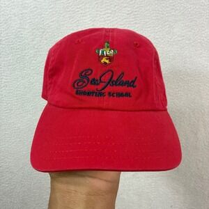 Sea Island Shooting School Strapback Hat OSFM Red Bullseye Baseball Dad Cap